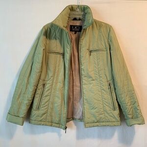 Utex Design Women Olive Green Quilted Jacket Size M